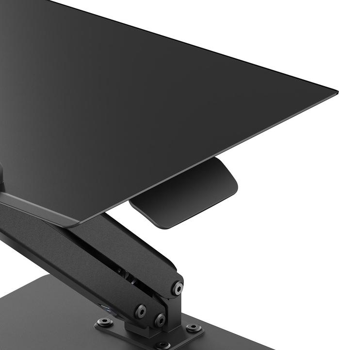 Actual product image Maclean desk stand for monitor or laptop gas spring for standing and sitting work black MC-493