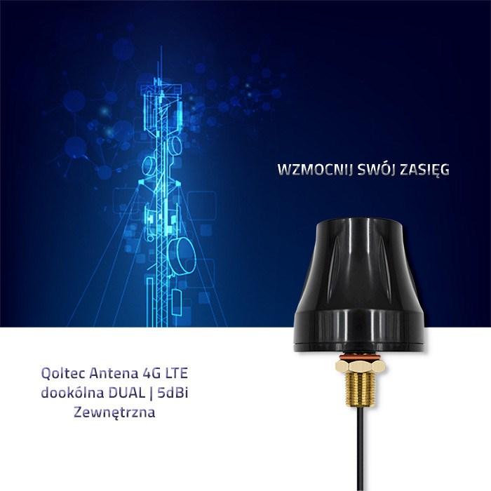 Immagine prodotto Qoltec 57037 Antenna omnidirezionale 4G LTE DUAL | 5 dBi | Outdoor (4G)