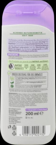 Immagine prodotto dm alverde Shampoo Anti Fett Bio-Brennnessel, Bio-Zitronenmelisse (200 ml, Shampoo liquido)