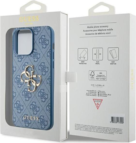 Produktbild Guess GUHCP15L4GMGBL iPhone 15 Pro 6.1" niebieski/blue hardcase 4G Big Metal Logo (Apple iPhone 15 Pro)