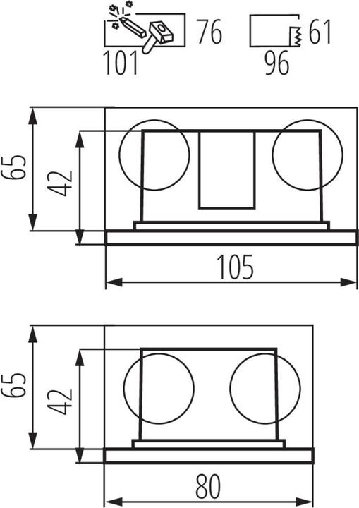 Actual product image Kanlux Outdoor light/recessed wall light GLASI LED white IP44 33690 (130 lm, IP44)