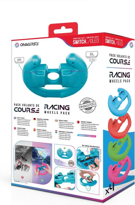 Produktbild Oniverse Pack of 4 Racing wheel controller holders - Blue/Red/Green/Pink (Switch)