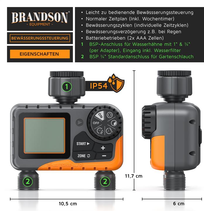 Produktbild Brandson Bewässerungscomputer (Bewässerungscomputer)