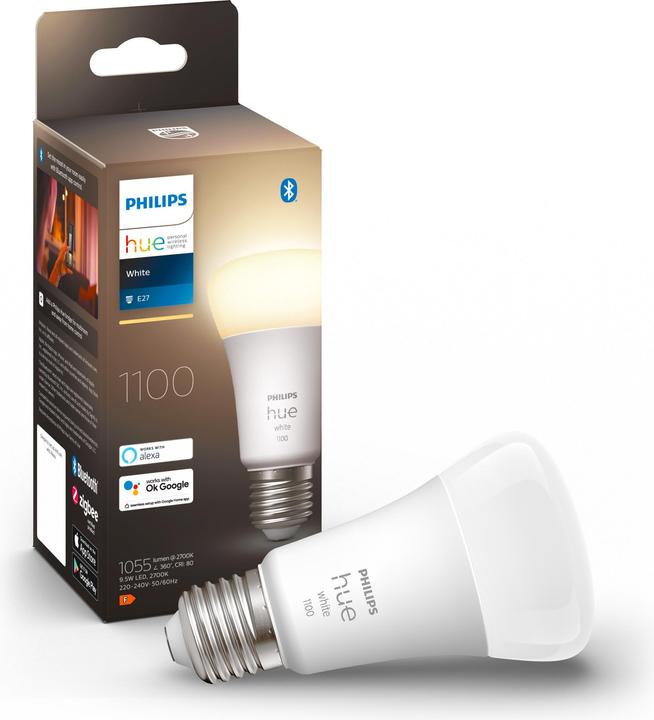 Actual product image Philips Hue White (E27, 9.50 W, 1050 lm, 1 x, F)