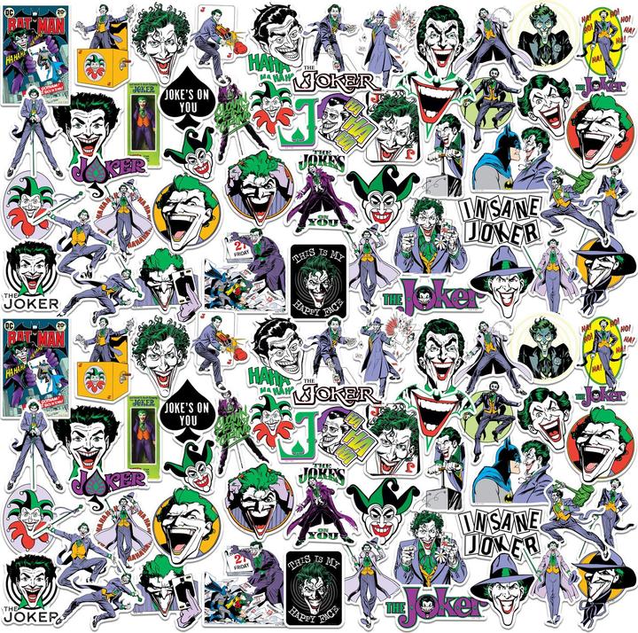 Actual product image Batman Deluxe Vintage The Joker Stickers (Pack of 100)