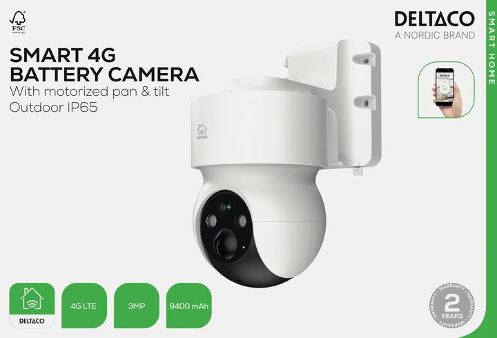 Produktbild Deltaco Smart Home Kamera SH-IPC11-4G Akku schwenk/neigbar (2304 x 1296 Pixels)