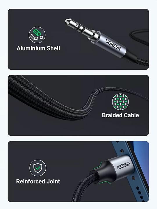 Produktbild Ugreen Audioadapter to 3.5mm (1 m, 3.5mm Klinke (AUX))