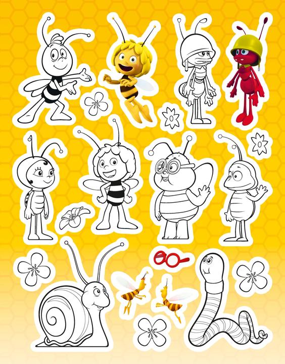 Actual product image Ravensburger Mein Ausmalstickerbuch Die Biene Maja – Grosses Buch mit über 250 Stickern, viele (German, Studio 100 Media GmbH, 2024)