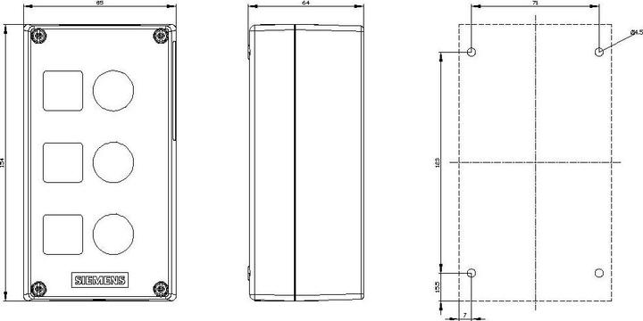 Immagine prodotto Siemens Contenitore per dispositivi di comando, 22mm