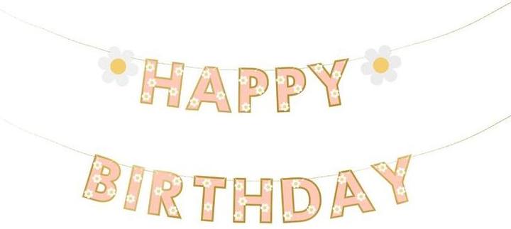 Produktbild Partydeco Happy Birthday Banner Girlande mit Sonnenblume