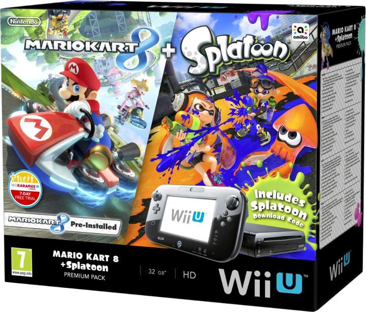 Nintendo Wii U Premium + Mario Kart 8 + Splatoon