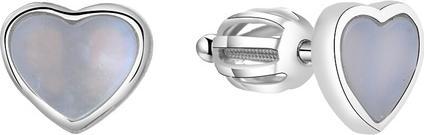 Beneto Silver heart earrings with mother of pearl AGUP1653S (L)