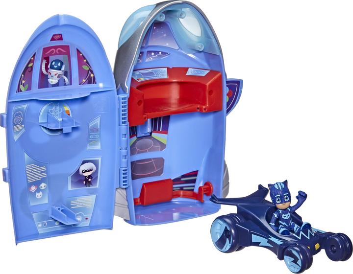 PJ Masks 2-in-1-Hauptquartier Spielset, Hauptquartier und Rakete, Spielzeug mit Action-Figur für Kin