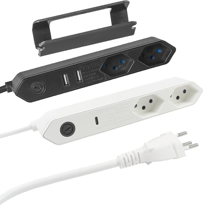 Image du produit Steffen Steba IQ avec fixation par clip (2 x, USB-A, Type 13, 1.50 m)
