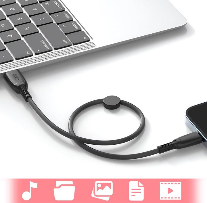 Image du produit xO câble NB247 USB - microUSB 0,25 m 6A noir (0.25 m, USB 3.0)