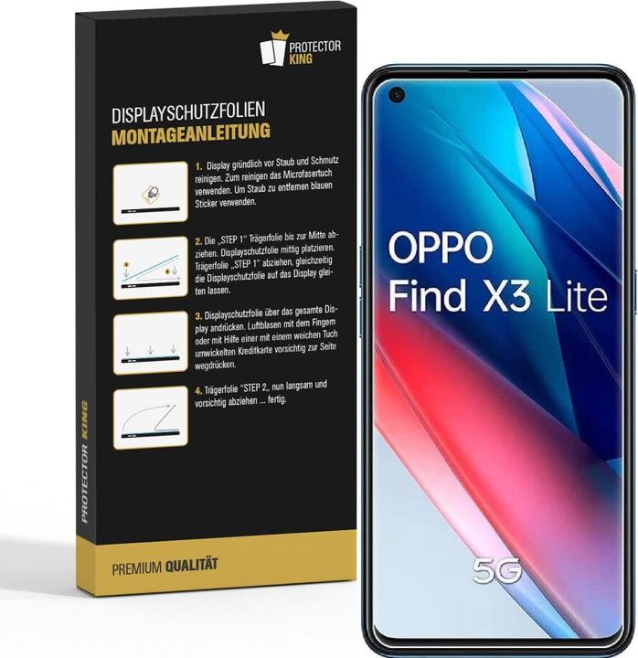 Actual product image Protectorking 6x Panzerfolie Anti-Shock matt entspiegelt (6 Piece, Oppo Find X3 Lite)