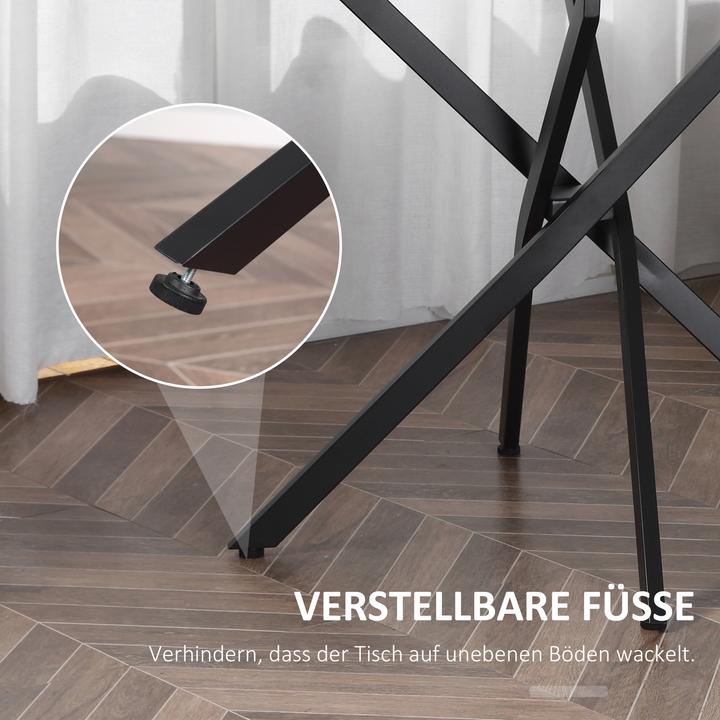 Produktbild Homcom Beistelltisch mit Glasplatte (80 x 80 x 75 cm)