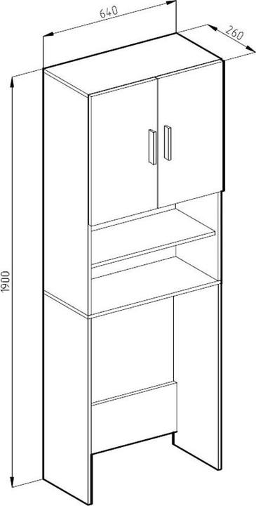 Immagine prodotto Vicco Mobile da toilette in cemento/bianco 64 x 190 cm con 2 ante