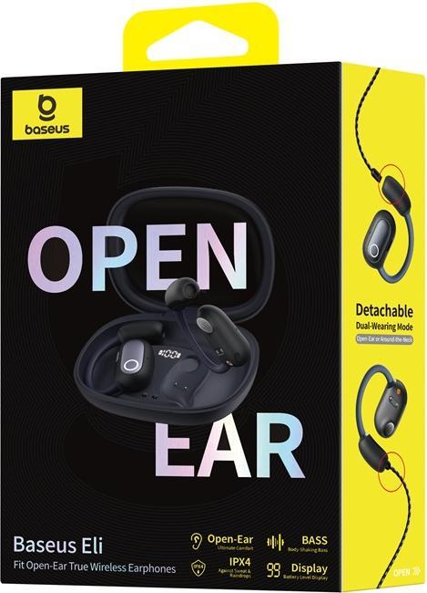 Produktbild Baseus Eli Fit Open- Ear Headset Drahtlose Konnektivität/Musik USB Typ-C Bluetooth Schwarz (7.50 h, Kabellos)