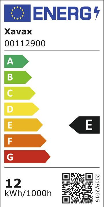 Energie-Label Xavax Lampe (E27, 12 W, 1521 lm, 2 x, E)