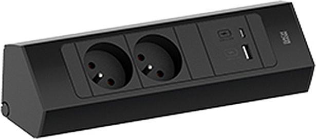 Actual product image Bachmann CASIA 2 2x FR socket UTE 1x USB charger A/C (932.103) black, short (2 x, CEE 7/5, CEE 7/3, 2 m)