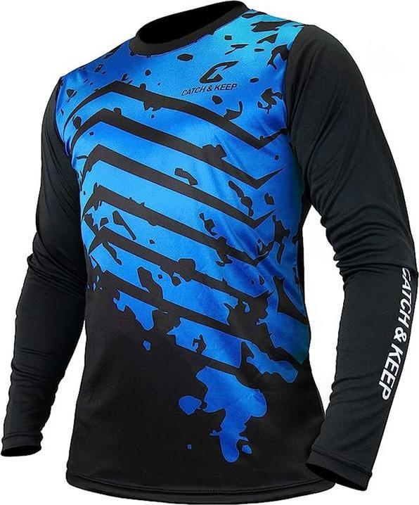 Catch & Keep Trikot Protection Torwarttrikot Gr. 152 Blau-Schwarz Fussball Torwart Shirt Oberteil (152)