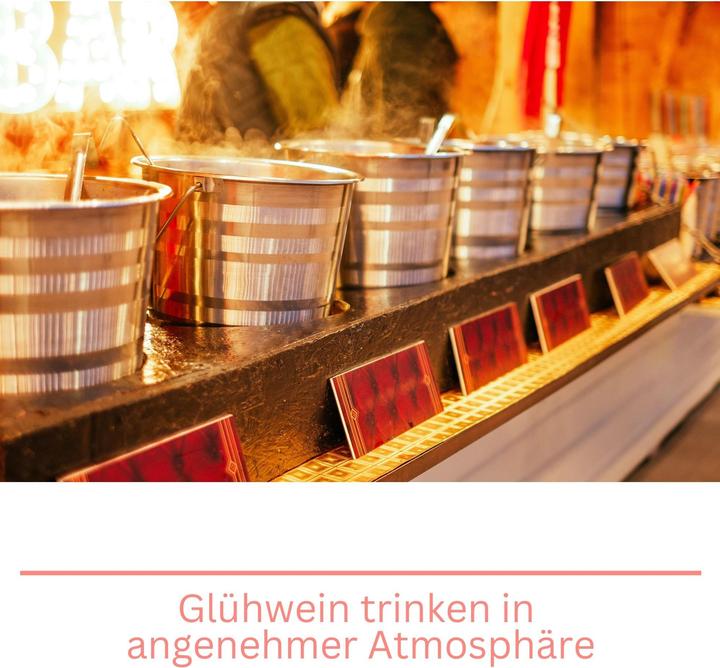 Produktbild Novaliv 24x Tassen Glühwein 400 ml Personalisierte Weihnachtstasse mit Trinkhalm - Weihnachtskugel (24 x)