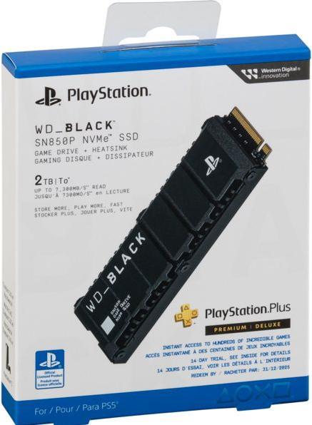 Productafbeelding WD BLACK SN850P NVMe SSD met koellichaam 2TB detailhandel (2000 GB, M.2 2280)