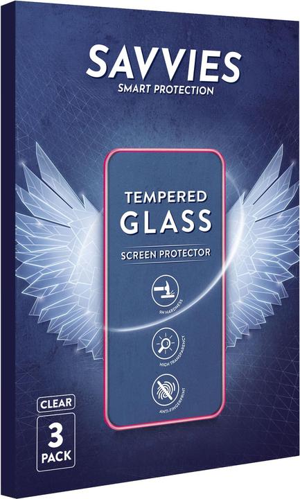 Actual product image Savvies 9H armoured glass screen protector Clear transparent glass (3 Piece, Apple iPhone 16)