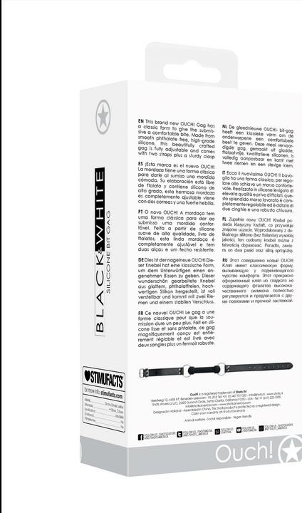 Actual product image Ouch! Silicone Bit Gag - With Adjustable Bonded Leather Straps