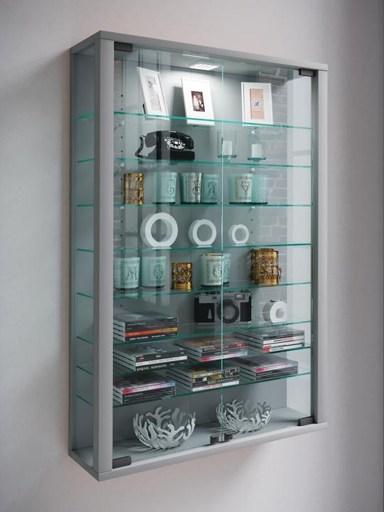 Actual product image VCM Collection wall display case wood glass Vitrosa Mini (90 x 59 x 18 cm)