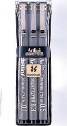 Actual product image Artline Drawing System 3-saet sort (Black, 3 x)