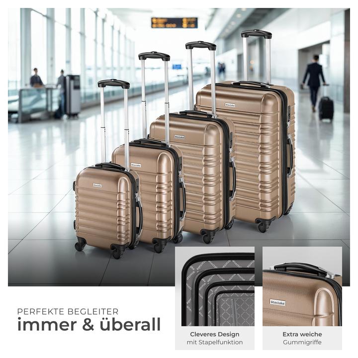 Produktbild tectake Hartschalenkofferset 4-tlg. (106 l, Handgepäck (bis 50l), M (50 - 90l), L (90 - 115l))