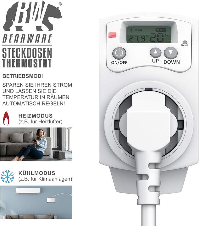 Actual product image CSL Socket thermostat, white