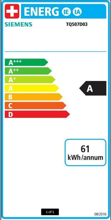 Energie-Label Siemens EQ.500 Integral (EU-Stecker)