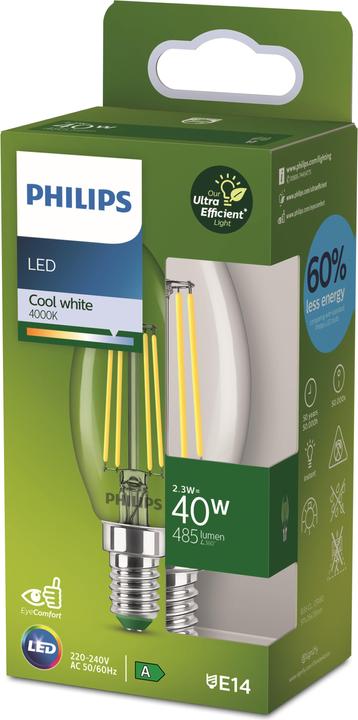 Immagine prodotto Philips Ultra efficiente (E14, 2.30 W, 485 lm, 1 x, A)