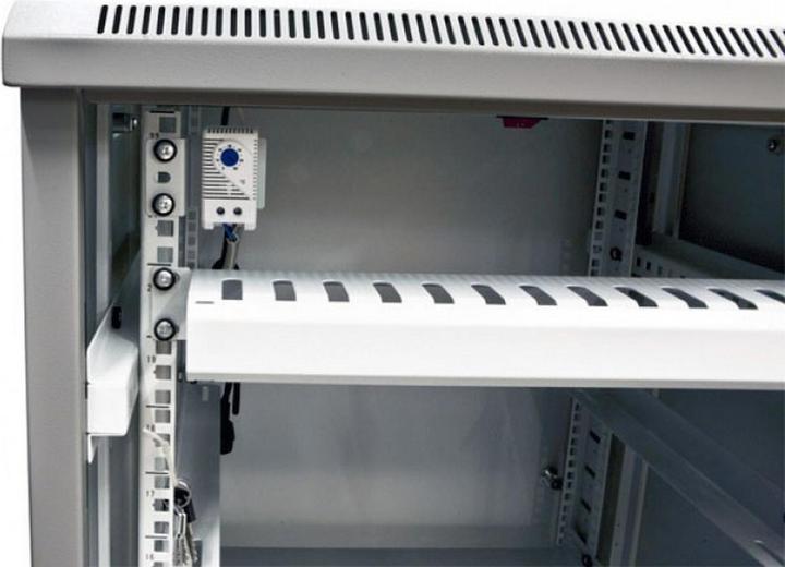 Produktbild Allnet 19 Schrank 22HE B600 / T900mm *lichtgrau* SNB-Serie Glastür (22 HE, 19 Zoll Rack)