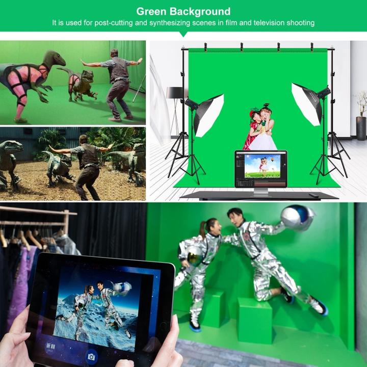 Image du produit Puluz 2x2m Photo Studio Background Stand Kit with Red / Blue / Green Backdrops (200 cm)