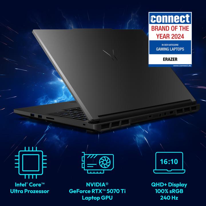 Immagine prodotto Medion ERAZER Major 16 X1 High-End Gaming Laptop (15.98", Intel Core Ultra 7 255HX, 32 GB, 2000 GB, Tastierino numerico)