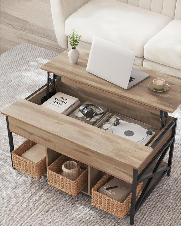 Produktbild Vasagle Couchtisch hellbraun 95,0 x 60,0 x 48,0 / 62,0 cm