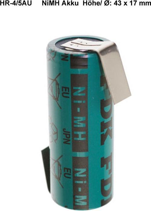 Image du produit FDK Akku HR-4/5AU 4/5A, mit Lötfahne in Z-Form (1 pcs, 2150 mAh, Piles rechargeables + chargeur)