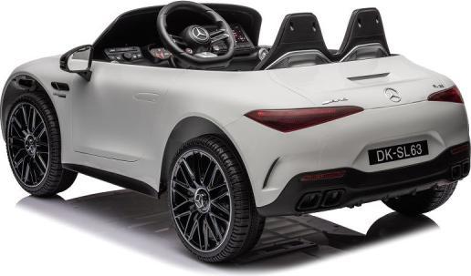 Image du produit Es-toys Voiture enfant - blanc - Voiture électrique Mercedes SL63 AMG - avec licence - MP3 + siège en cuir (12 V)