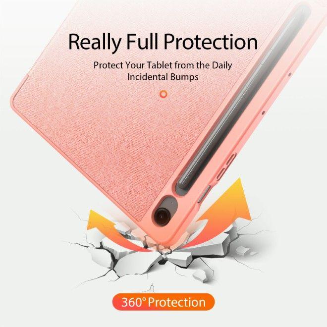 Actual product image Samsung Galaxy Tab S10 FE Plus - Ducis Domo Series, aufstellbares Flip-Etui, Pink (Samsung Galaxy Tab S10 FE+)