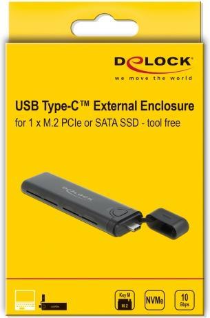 Immagine prodotto Delock Custodia esterna USB-C, NVME&SATA M.2, avviabile, 10Gbps (M.2)
