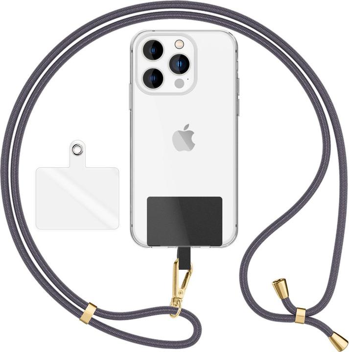 Immagine prodotto Nalia Handyband + Pad für Hülle zum Umhängen, Karabinerhaken Anhänger aus Metall (gold)