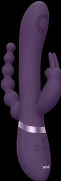 Actual product image Shots Rini - Pulse Wave & Vibrating Double Penetration Rabbit - Black