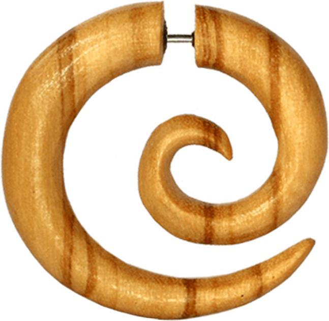 Star Piercing Fake Spirale aus Olivenholz (ohne Messing, Organisch)