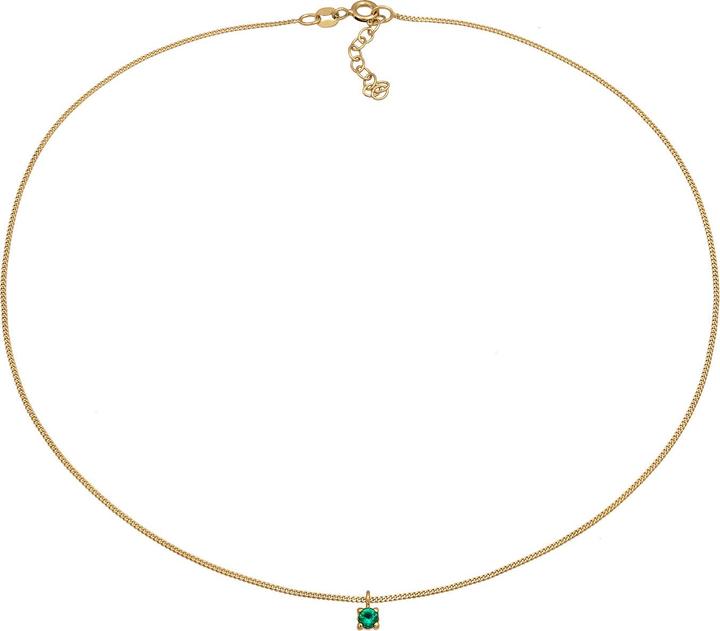 Produktbild Elli Halskette Choker Synthetischer Smaragd 925 Silber vergoldet (925 Sterling Silber, 36 cm)