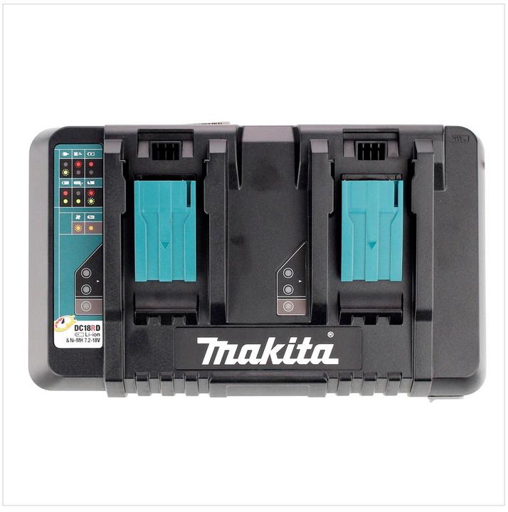 Actual product image Makita DC 18 RD ZE Charger 7.2V - 18V for 2 Li-Ion batteries - 2-fold charger with inlay (18 V)