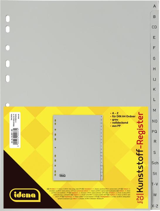 Actual product image Idena Plastic index A4 A to Z 20 pieces